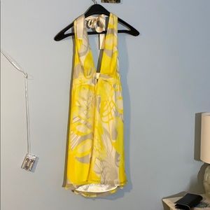 Yellow Sundress with Grey and White Accents